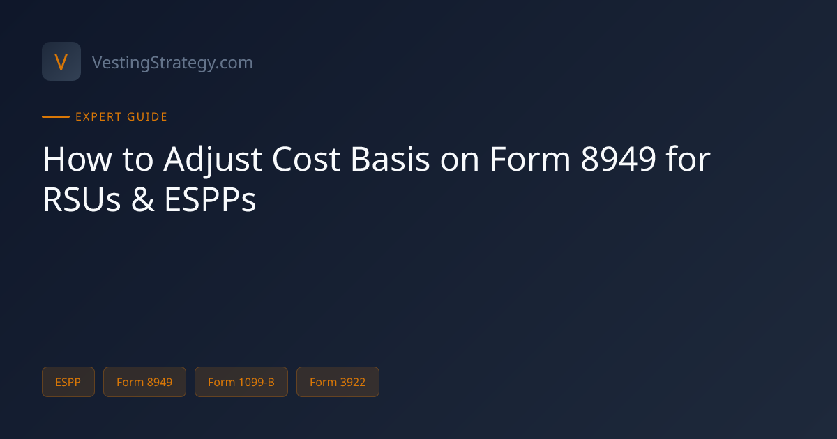 How to Adjust Cost Basis on Form 8949 for RSUs & ESPPs | VestingStrategy
